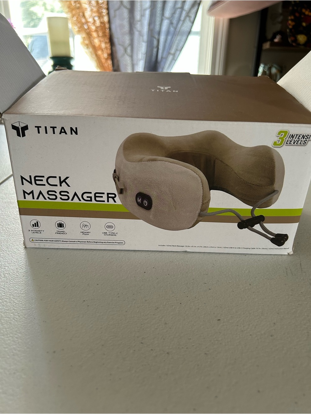 Titan Taupe Neck Massager Pillow